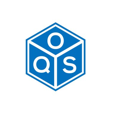 Siyah arka planda OQS harf logosu tasarımı. OQS yaratıcı harflerin baş harfleri logo kavramı. OQS harf tasarımı.