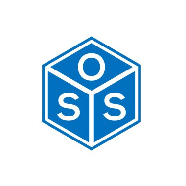 Siyah arka planda OSS harf logosu tasarımı. OSS yaratıcı harflerin baş harfleri logo kavramı. OSS harf tasarımı.