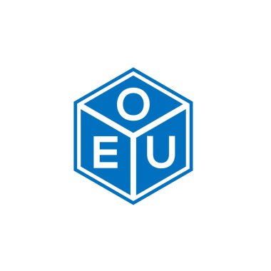 Siyah arkaplan üzerine OEU harfi logo tasarımı. OEU yaratıcı harflerin baş harfleri logo kavramı. OEU mektup tasarımı.