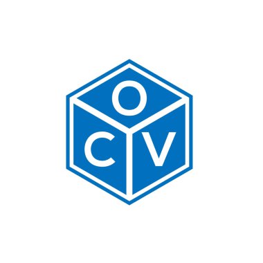 Siyah arka planda OCV harf logosu tasarımı. OCV yaratıcı harflerin baş harfleri logo kavramı. OCV harf tasarımı.