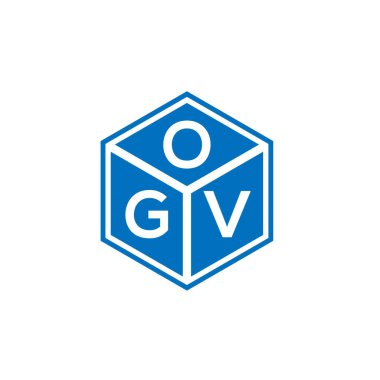 Siyah arka planda OGV harf logosu tasarımı. OGV yaratıcı harflerin baş harfleri logo kavramı. OGV harf tasarımı.
