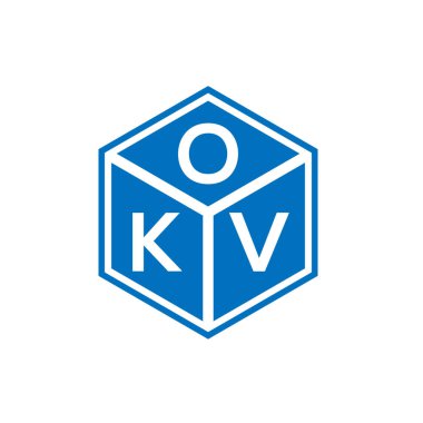 Siyah arka planda OKV harf logosu tasarımı. OKV yaratıcı harflerin baş harfleri logo kavramı. OKV harf tasarımı.