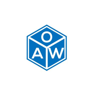 Siyah arka planda OAW harf logosu tasarımı. Yaratıcı harflerin baş harfleri logo konsepti. OAW harf tasarımı.