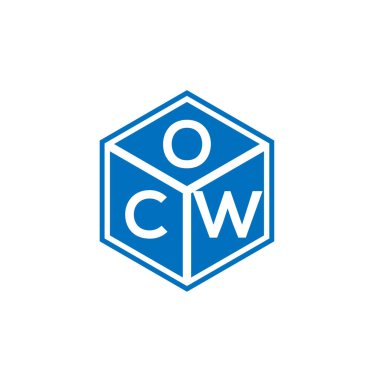 Siyah arka planda OCW harf logosu tasarımı. OCW yaratıcı harflerin baş harfleri logo kavramı. OCW harf tasarımı.