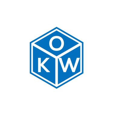 Siyah arka planda OKW harf logosu tasarımı. OKW yaratıcı harflerin baş harfleri logo konsepti. OKW harf tasarımı.