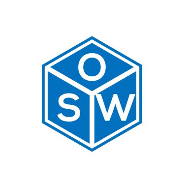 Siyah arka planda OSW harf logosu tasarımı. OSW yaratıcı harflerin baş harfleri logo kavramı. OSW harf tasarımı.