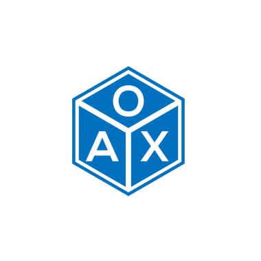 Siyah arkaplanda OAX harf logosu tasarımı. OAX yaratıcı harflerin baş harfleri logo kavramı. OAX harf tasarımı.