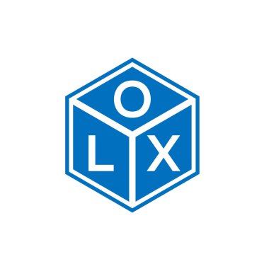 Siyah arka planda OLX harf logosu tasarımı. OLX yaratıcı harflerin baş harfleri logo kavramı. OLX harf tasarımı.