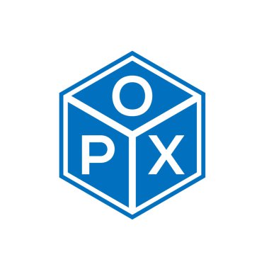Siyah arkaplanda OPX harf logosu tasarımı. OPX yaratıcı harflerin baş harfleri logo kavramı. OPX harf tasarımı.