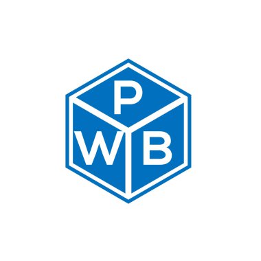 Siyah arka planda PWB harfi logo tasarımı. PWB yaratıcı harflerin baş harfleri logo kavramı. PWB harf tasarımı.
