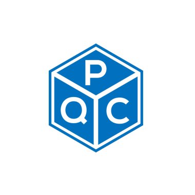Siyah arkaplanda PQC harf logosu tasarımı. PQC yaratıcı harflerin baş harfleri logo kavramı. PQC harf tasarımı.