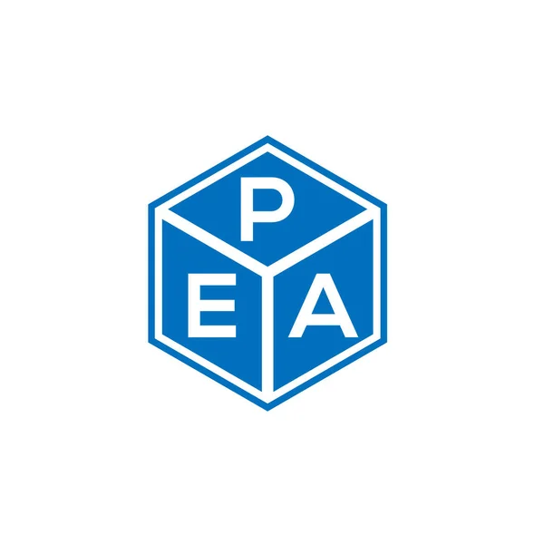 Pea Logo Design Auf Schwarzem Hintergrund Pea Kreative Initialen Buchstaben — Stockvektor