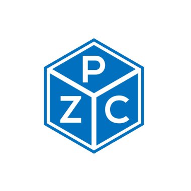 Siyah arkaplanda PZC harf logosu tasarımı. PZC yaratıcı harflerin baş harfleri logo kavramı. PZC harf tasarımı.