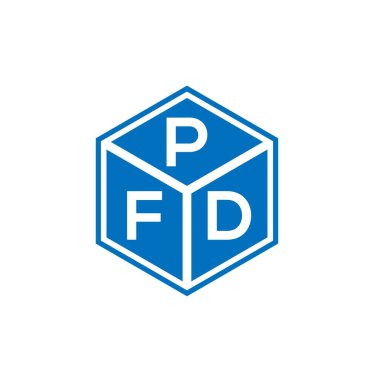 Siyah arka planda PFD harf logosu tasarımı. PFD yaratıcı harflerin baş harfleri logo kavramı. PFD harf tasarımı.