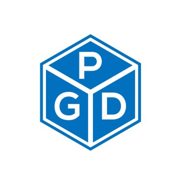 Siyah arka planda PGD harf logosu tasarımı. PGD yaratıcı harflerin baş harfleri logo kavramı. PGD harf tasarımı.