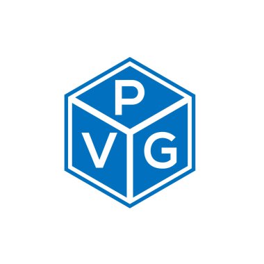 Siyah arka planda PVG harf logosu tasarımı. PVG yaratıcı harflerin baş harfleri logo kavramı. PVG harf tasarımı.