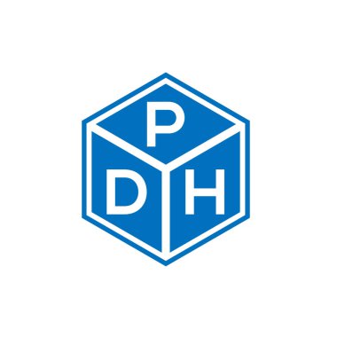 Siyah arkaplanda PDH harf logosu tasarımı. PDH yaratıcı harflerin baş harfleri logo kavramı. PDH harf tasarımı.