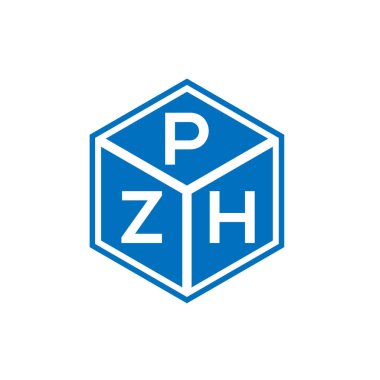 Siyah arkaplanda PZH harf logosu tasarımı. PZH yaratıcı harflerin baş harfleri logo kavramı. PZH harf tasarımı.