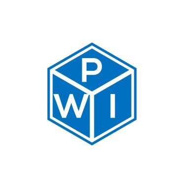 Siyah arka planda PWI harf logosu tasarımı. PWI yaratıcı harflerin baş harfleri logo kavramı. PWI harf tasarımı.