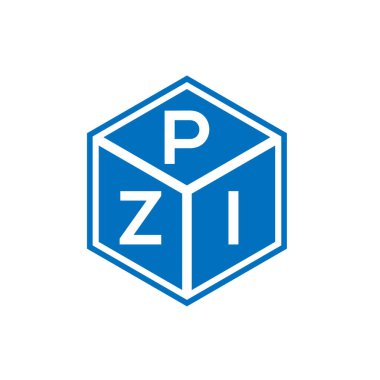 Siyah arka planda PZI harf logosu tasarımı. PZI yaratıcı harflerin baş harfleri logo kavramı. PZI harf tasarımı.