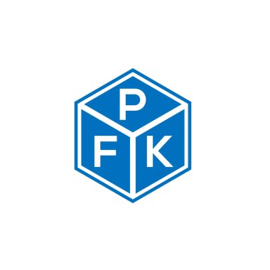 Siyah arka planda PFK harf logosu tasarımı. PFK yaratıcı harflerin baş harfleri logo kavramı. PFK harf tasarımı.