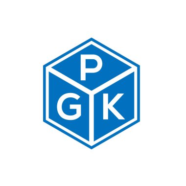 Siyah arkaplanda PGK harf logosu tasarımı. PGK yaratıcı harflerin baş harfleri logo kavramı. PGK harf tasarımı.