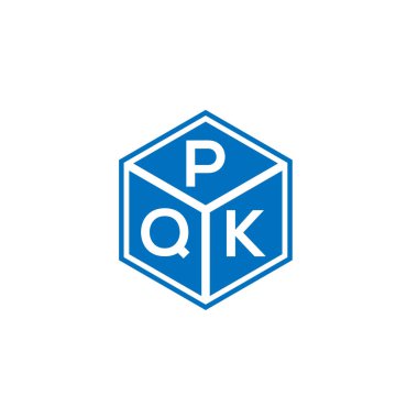 Siyah arkaplanda PQK harf logosu tasarımı. PQK yaratıcı harflerin baş harfleri logo kavramı. PQK harf tasarımı.