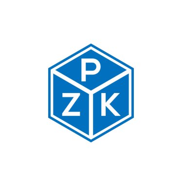 Siyah arkaplanda PZK harf logosu tasarımı. PZK yaratıcı harflerin baş harfleri logo kavramı. PZK harf tasarımı.