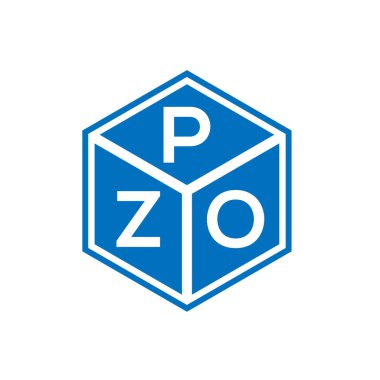 Siyah arka planda PZO harf logosu tasarımı. PZO yaratıcı harflerin baş harfleri logo kavramı. PZO harf tasarımı.