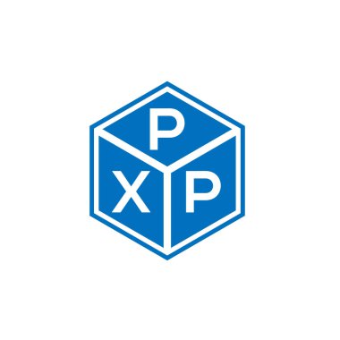 Siyah arkaplanda PXP harf logosu tasarımı. PXP yaratıcı harflerin baş harfleri logo kavramı. PXP harf tasarımı.