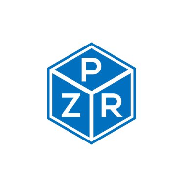 Siyah arka planda PZR harf logosu tasarımı. PZR yaratıcı harflerin baş harfleri logo kavramı. PZR harf tasarımı.