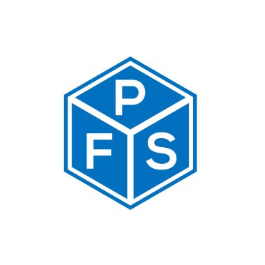 Siyah arka planda PFS harf logosu tasarımı. PFS yaratıcı harf logosu konsepti. PFS harf tasarımı.