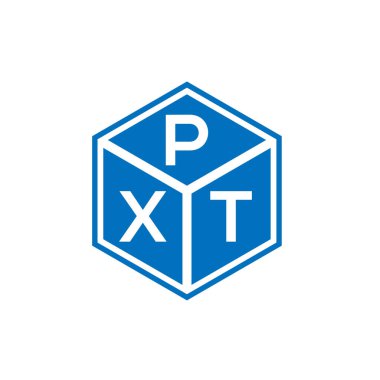 Siyah arkaplanda PXT harf logosu tasarımı. PXT yaratıcı harflerin baş harfleri logo kavramı. PXT harf tasarımı.