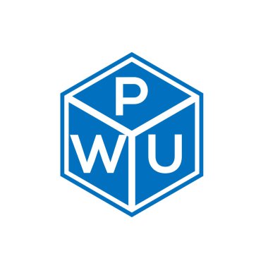 Siyah arka planda PWU harf logosu tasarımı. PWU yaratıcı harflerin baş harfleri logo kavramı. PWU harf tasarımı.