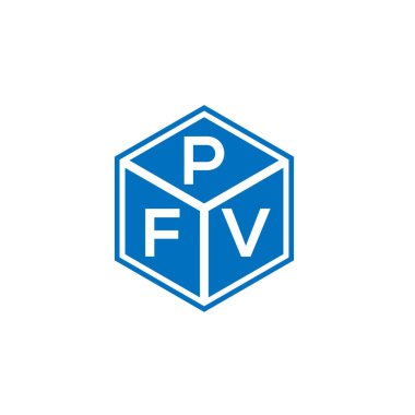 Siyah arka planda PFV harf logosu tasarımı. PFV yaratıcı harflerin baş harfleri logo kavramı. PFV harf tasarımı.