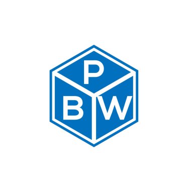 Siyah arkaplanda PBW harf logosu tasarımı. PBW yaratıcı harflerin baş harfleri logo kavramı. PBW harf tasarımı.