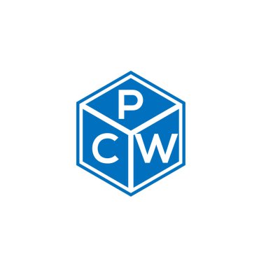 Siyah arkaplanda PCW harf logosu tasarımı. PCW yaratıcı harflerin baş harfleri logo kavramı. PCW harf tasarımı.