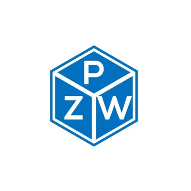 Siyah arkaplanda PZW harf logosu tasarımı. PZW yaratıcı harflerin baş harfleri logo kavramı. PZW harf tasarımı.