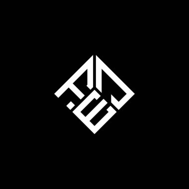 Siyah arka planda FEJ harfi logo tasarımı. FEJ yaratıcı harflerin baş harfleri logo konsepti. FEJ mektup tasarımı.