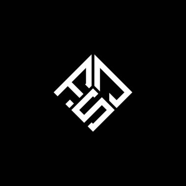 Siyah arka planda FSJ harf logosu tasarımı. FSJ yaratıcı harflerin baş harfleri logo kavramı. FSJ harf tasarımı.