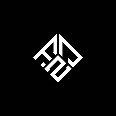 Siyah arka planda FZJ harf logosu tasarımı. FZJ yaratıcı harflerin baş harfleri logo kavramı. FZJ harf tasarımı.