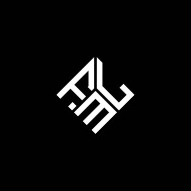 Siyah arkaplanda FML harf logosu tasarımı. FML yaratıcı harflerin baş harfleri logo kavramı. FML harf tasarımı.