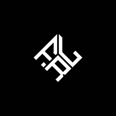 Siyah arka planda FRL harf logosu tasarımı. FRL yaratıcı harflerin baş harfleri logo kavramı. FRL harf tasarımı.
