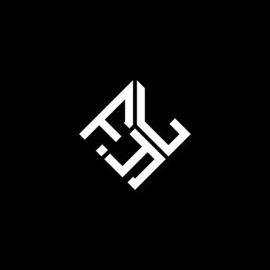 Siyah arka planda FYL harf logosu tasarımı. FYL yaratıcı harflerin baş harfleri logo kavramı. FYL harf tasarımı.