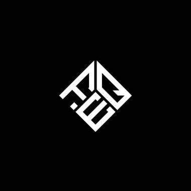 Siyah arka planda FEQ harf logosu tasarımı. FEQ yaratıcı harflerin baş harfleri logo kavramı. FEQ harf tasarımı.