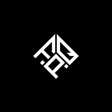 Siyah arka planda FPQ harf logosu tasarımı. FPQ yaratıcı harflerin baş harfleri logo kavramı. FPQ harf tasarımı.