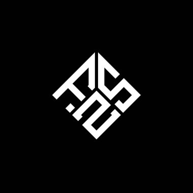 Siyah arkaplanda FZS harf logosu tasarımı. FZS yaratıcı harf logosu konsepti. FZS harf tasarımı.