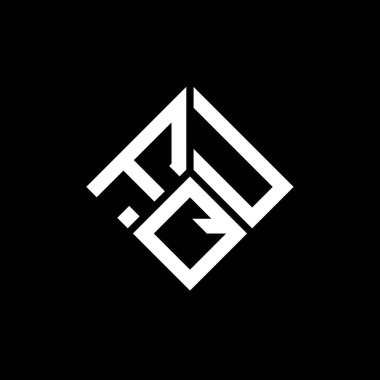 Siyah arka planda FQU harf logosu tasarımı. FQU yaratıcı harf logosu konsepti. FQU harf tasarımı.