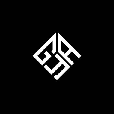 Siyah arka planda GYA harf logosu tasarımı. GYA yaratıcı harf logosu konsepti. GYA harf tasarımı.