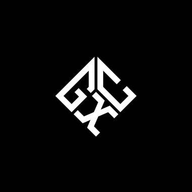 Siyah arkaplanda GXC harf logosu tasarımı. GXC yaratıcı harflerin baş harfleri logo kavramı. GXC harf tasarımı.